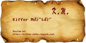 Kiffer Máté névjegykártya