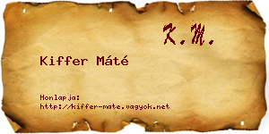 Kiffer Máté névjegykártya