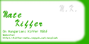 mate kiffer business card