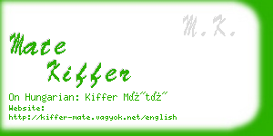 mate kiffer business card